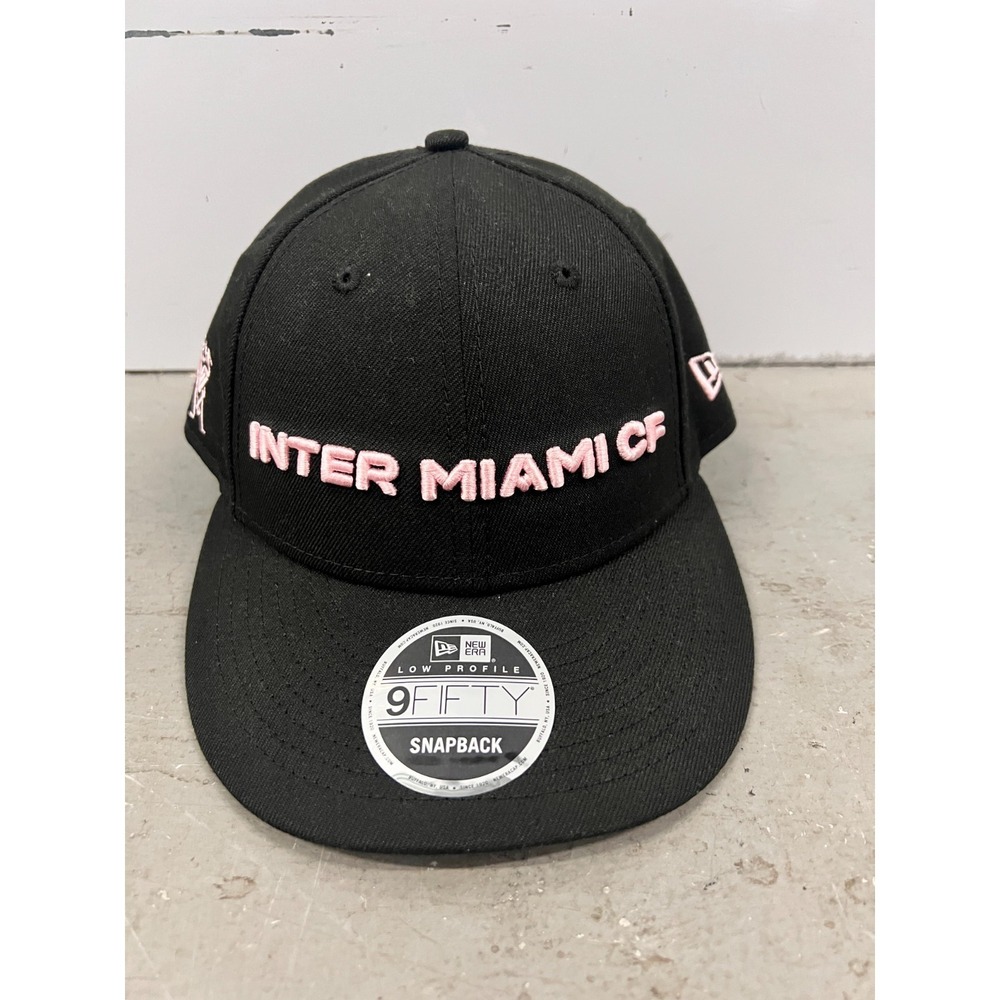 New Era Inter Miami CF 9FIFTY Cap Unisex Black Pink Snapback Hat Football MLS